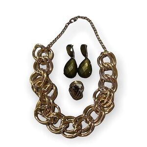 NY necklace with earrings and ring set